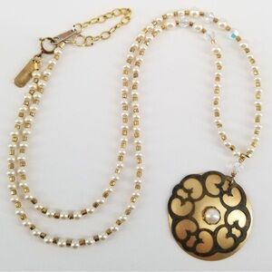 Holly Yashi Retired Limited Edition Elegant Gold and Pearl Necklace